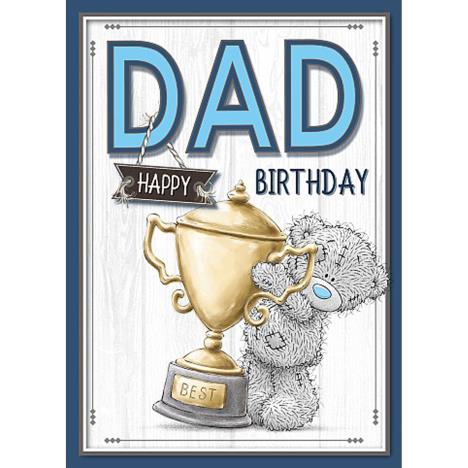 Best Dad Holding Trophy Me to You Bear Birthday Card £1.79